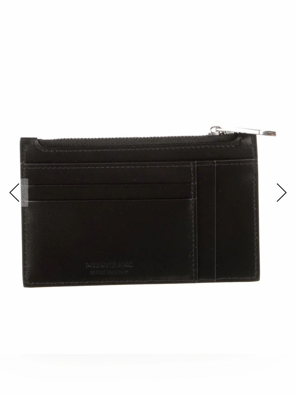 Montblanc Black Leather Zip Card Holder Wallet